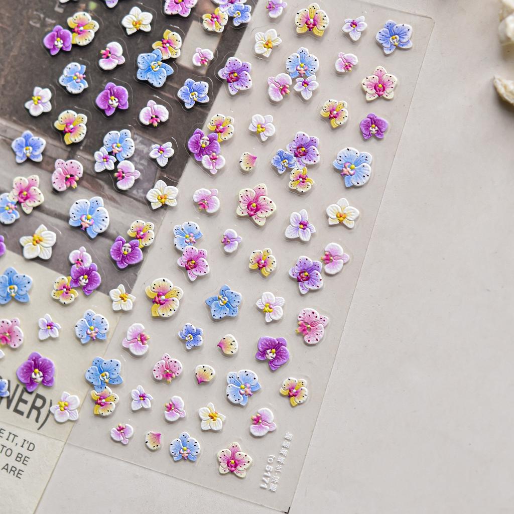 1 Pc 5D Cute Anime Cartoon Nail Sticker Chibi Character Nail Art High Quality Cartoon Embossed Self-adhesive Decorative Sticker