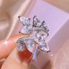 Korean Light Luxury Fashion Ring Temperament Ring Ring Opening Diamond Design Feeling Super Sparkling Zircon
