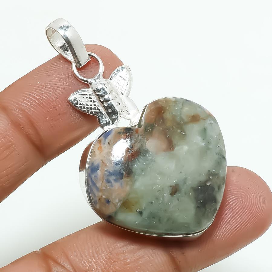 Подвеска из содалита ручной работы в этническом античном дизайне, ювелирное изделие 2,1" J3v41