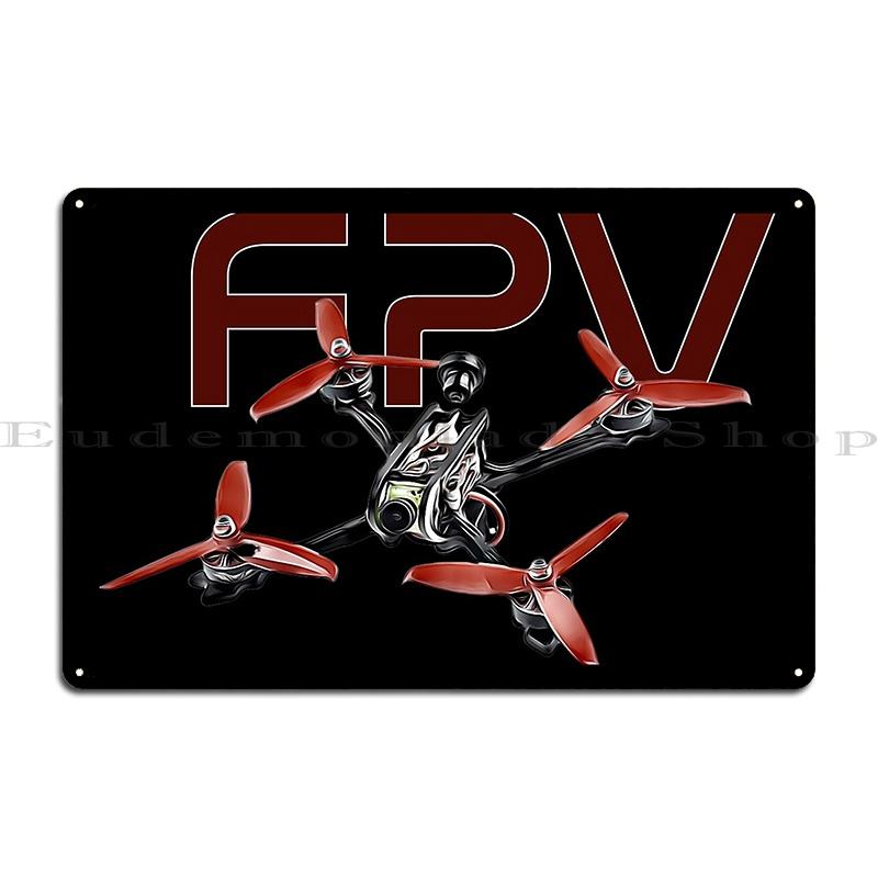 ПИЛОТ ДРОНА ГОНОЧНОГО БПЛА КВАДРОКОПТЕРА FPV Металлическая табличка Настенная роспись Дизайн гаража Киношный дизайнер Жестяная вывеска Постер