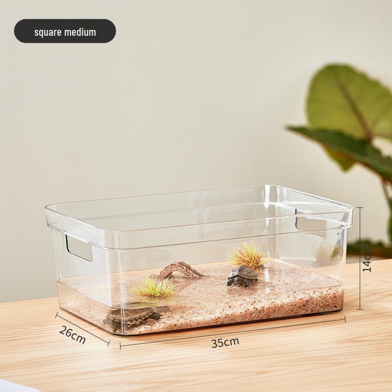 Elegant Transparent Fish Tank with Base Cabinet - Creative Living Room Aquarium Ornament and Artificial Pond Landscaping