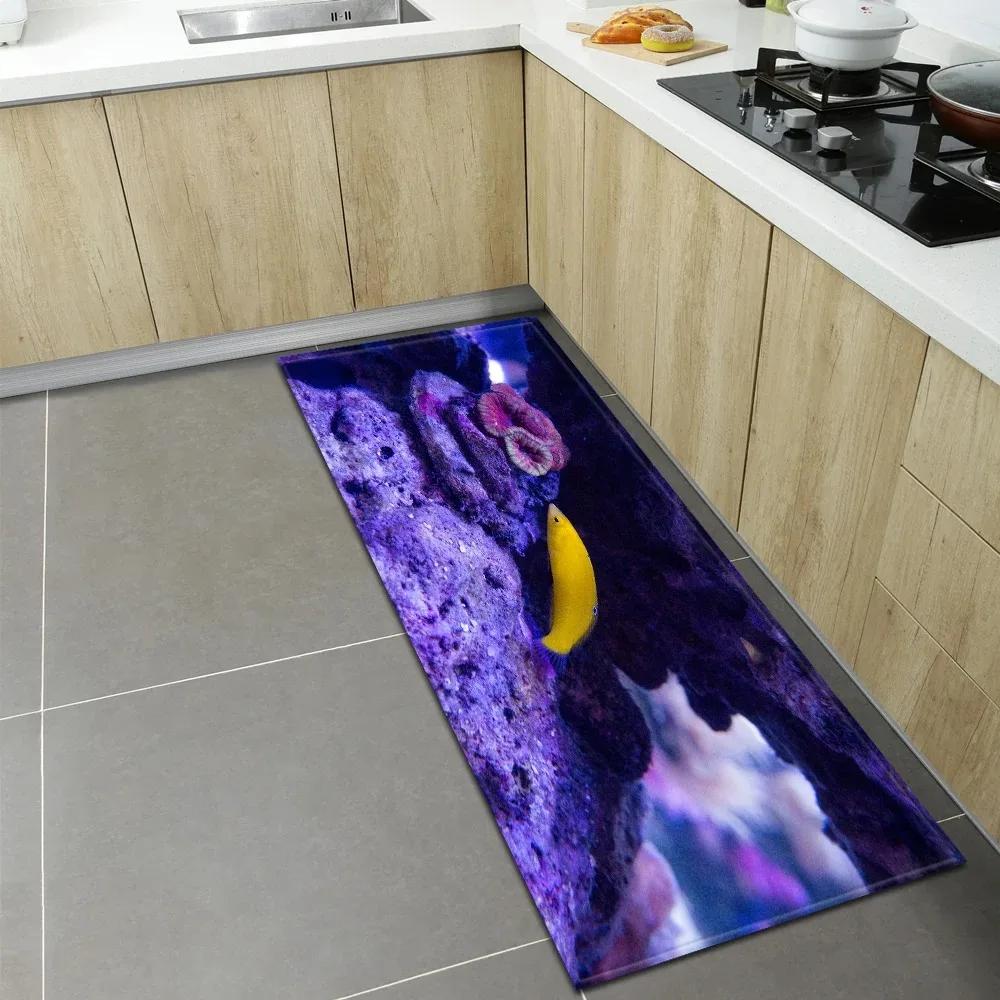 Коврик для пола с узором «Подводный мир» для дома и кухни, Декоративный коврик для двери