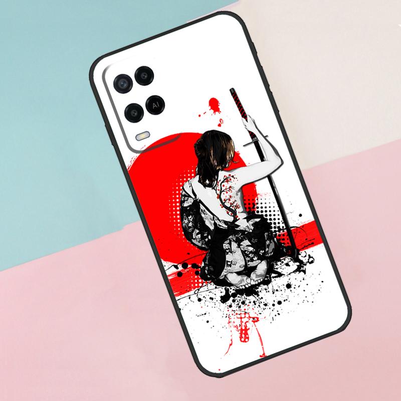Anime Girl Samurai For Oppo A16 A76 A96 A15 A80 A60 A40 A94 A54 A98 A78 A18 A38 A58 A17 A77 A74 A57S Phone Case