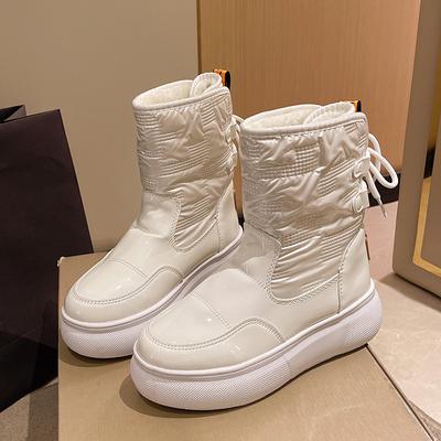 Модные новые женские зимние сапоги 2024 года, зимние женские ботильоны, модные теплые меховые женские туфли, толстые плюшевые водонепроницаемые нескользящие короткие сапоги