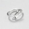 New Creative Personality Simple Fashion 925 Sterling Silver Jewelry Hug Hand Peace Love Exquisite Opening Rings R092