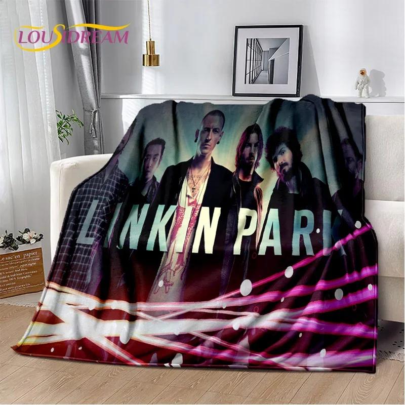Retro Rock Band 3D L-Linkin-Park Soft Blankets,Keep Warm Throw Blanket Comfortable Blanket for Picnic Beds Sofa Home Bedroom Kid