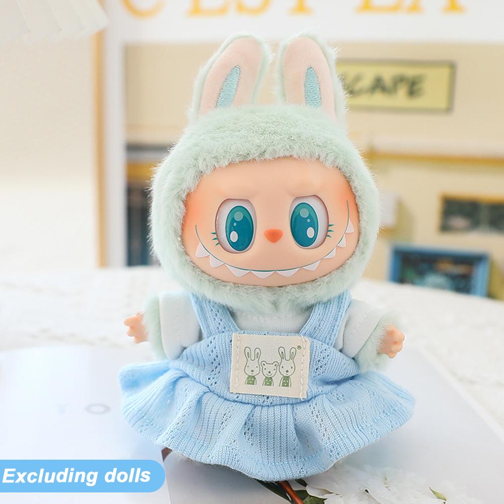 For 17cm Labubu Doll Clothes Fashion Dress Overalls Doll Clothes Color Match Hoodies Dolls Accessories Cute Decoration Little Clothes