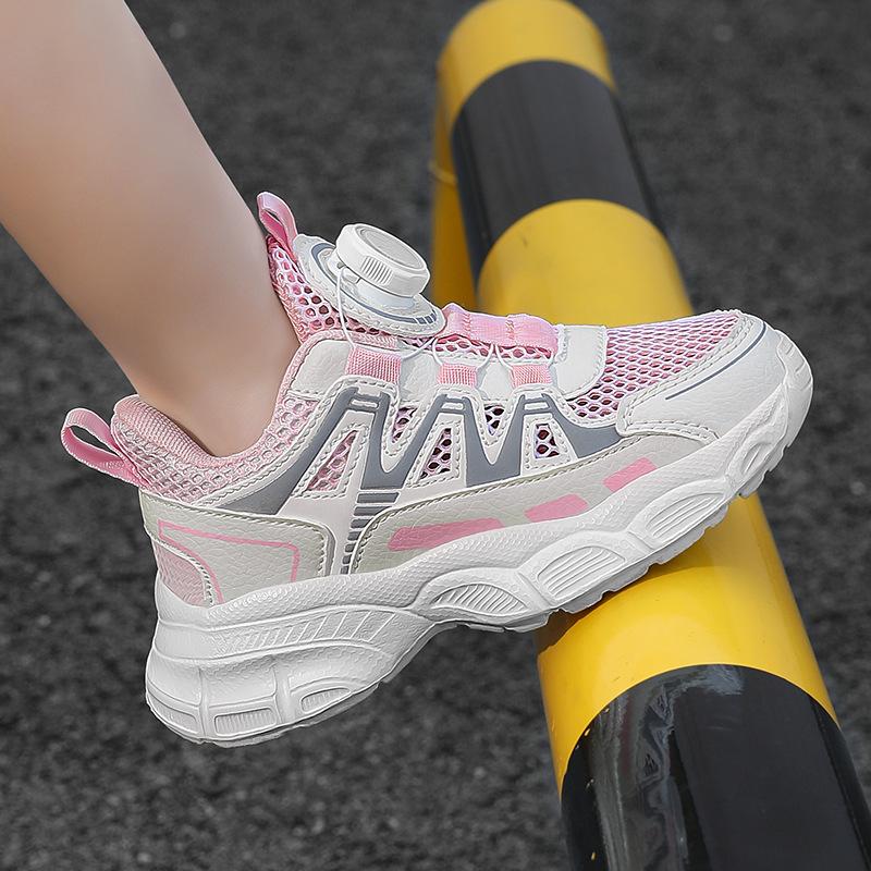 Girls Shoes Spring and Summer New Breathable Mesh Girls Lightweight Versatile Dad Shoes Children's Fashion Casual Sports Shoes
