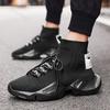 Men High Top Casual Shoes Male Sneakers Fashion Trend Mesh Shoes Cover Foot Breathable Socks Sports Running Shoes Heightening