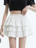 White Mini Cake Short Skirts For Women A-line High Waist Solid Color Skirt Korean Fashion Casual Summer Pleated Skirt