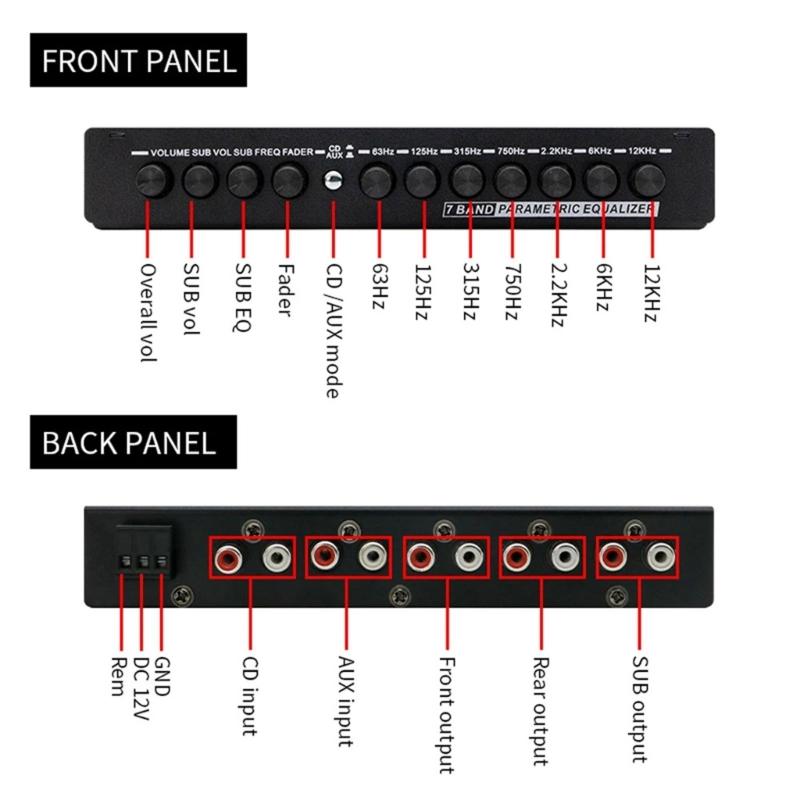7 Band Car Stereo Equalizer Offering Customizable Sound Setting for Ultimately Listening Pleasure Enhanced Sound Quality