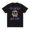 I'm Literally Just A Girl Sad Hamster Cute Funny Meme T Shirts Men O-Neck Short Sleeve Tshirts Unisex Kawaii Aesthetic Tees Tops