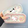 Internet celebrity hot-selling cute cartoon ins style transparent wave glasses case portable high-value storage box for women