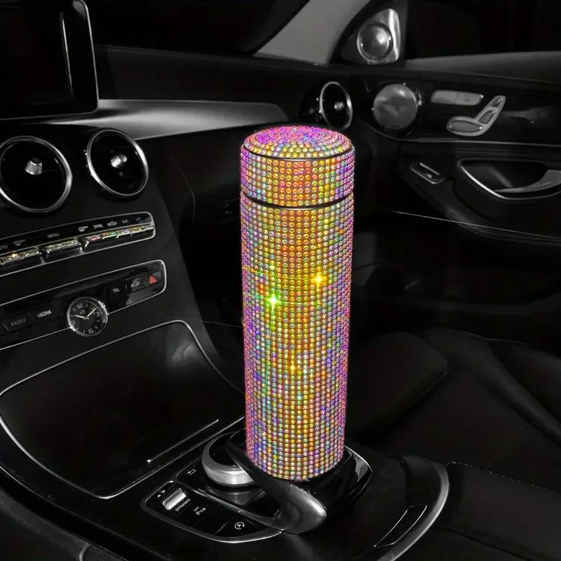 500 мл автомобильная термобутылка для воды 304 нержавеющая сталь алмазный держатель для сохранения тепла для воды блестящие автомобильные аксессуары для женщин