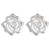 [Q2889] - Серьги серебряные 'Rosa Romantica' серебристо-белые (родиевое покрытие) - 9х9 мм
