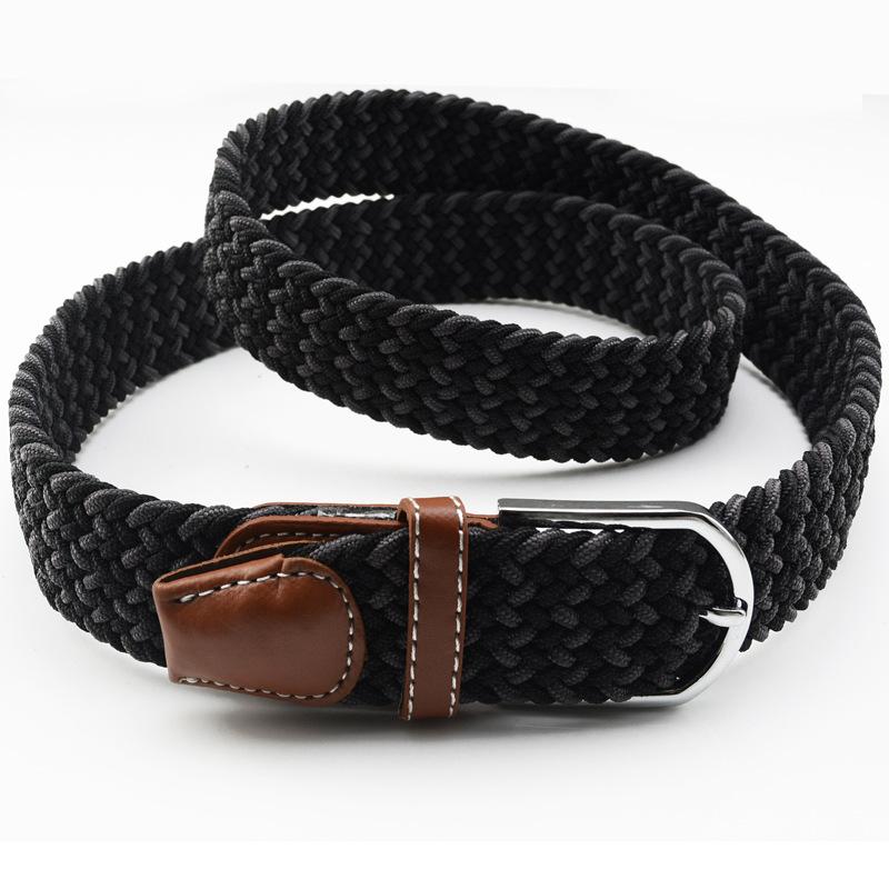 Холщовый тканый ремень, непористый эластичный тканый эластичный ремень с пряжкой, повседневный брючный ремень в корейском стиле, широкий для мужчин и женщин