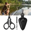 Рыболовные ножницы с защитой от потери ручного троса, острыми зубчатыми лезвиями, компактным дизайном, портативными, многофункциональными