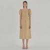 Atelier Nine Dear Wrinkle Puff Sleeve Long Dress Beige (Op-6075)