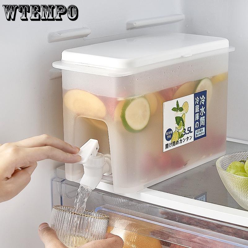 WTEMPO 3500 мл кувшин для белой воды с краном, лимонный сок, кухонная посуда для напитков, чайник, горшок, бутылка для холодной воды