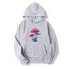 Women's Spring and Autumn Colorful Mushroom Print Hooded Sweatshirt Casual Long-sleeved Pullover