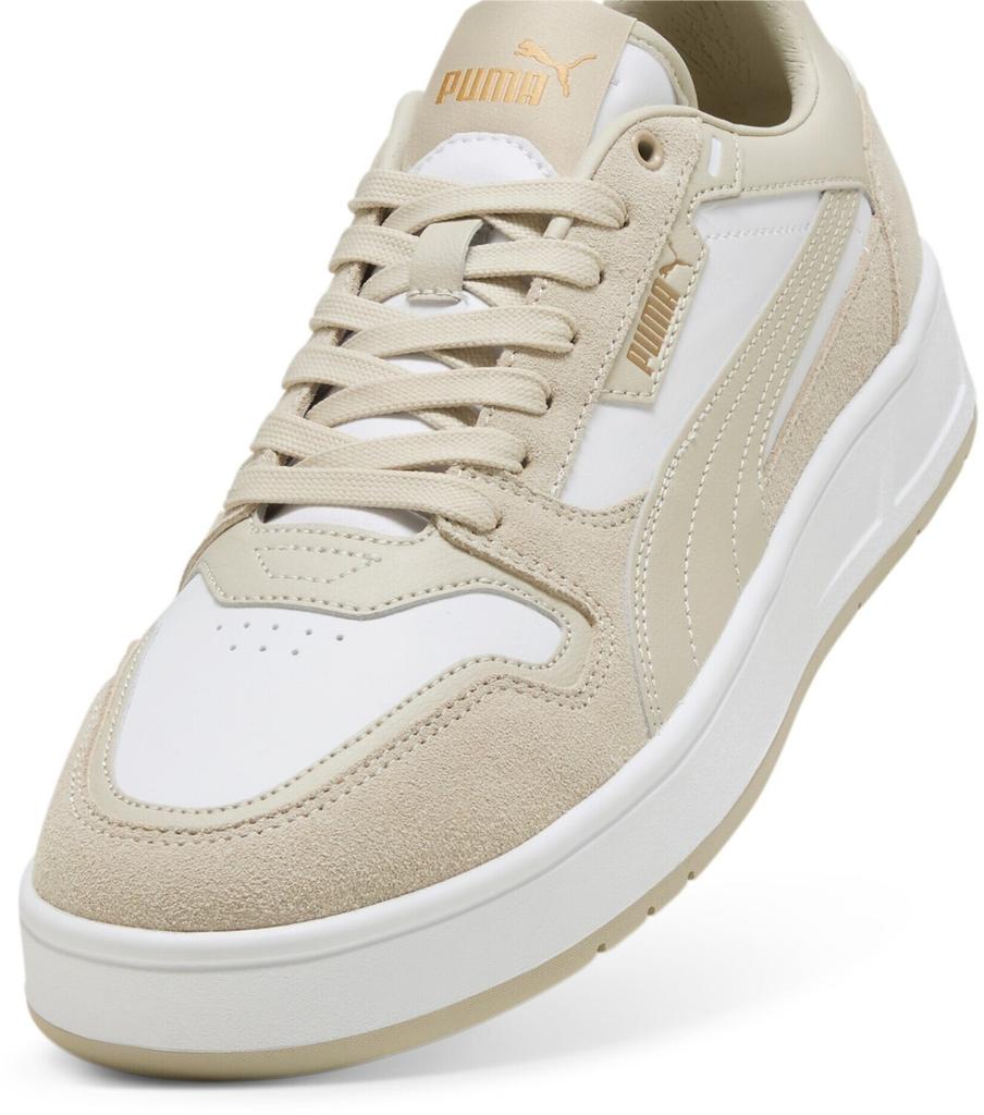 Puma Court Classic Suede Unisex Sneakers White/desert Dust/gold