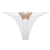 Butterfly Embroidered Low-Waist Double-Layer Thong Bikini Underwear