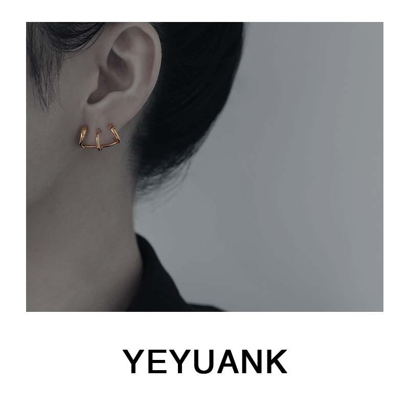 Двухцветные многослойные серьги Nohara Aoi Retro: Простой, универсальный и стильный.