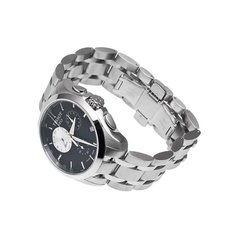 Tissot Kutu Collection Кварцевый механизм Застежка-бабочка Мужские часы Черный циферблат Корпус из нержавеющей стали T035.439.11.051.00