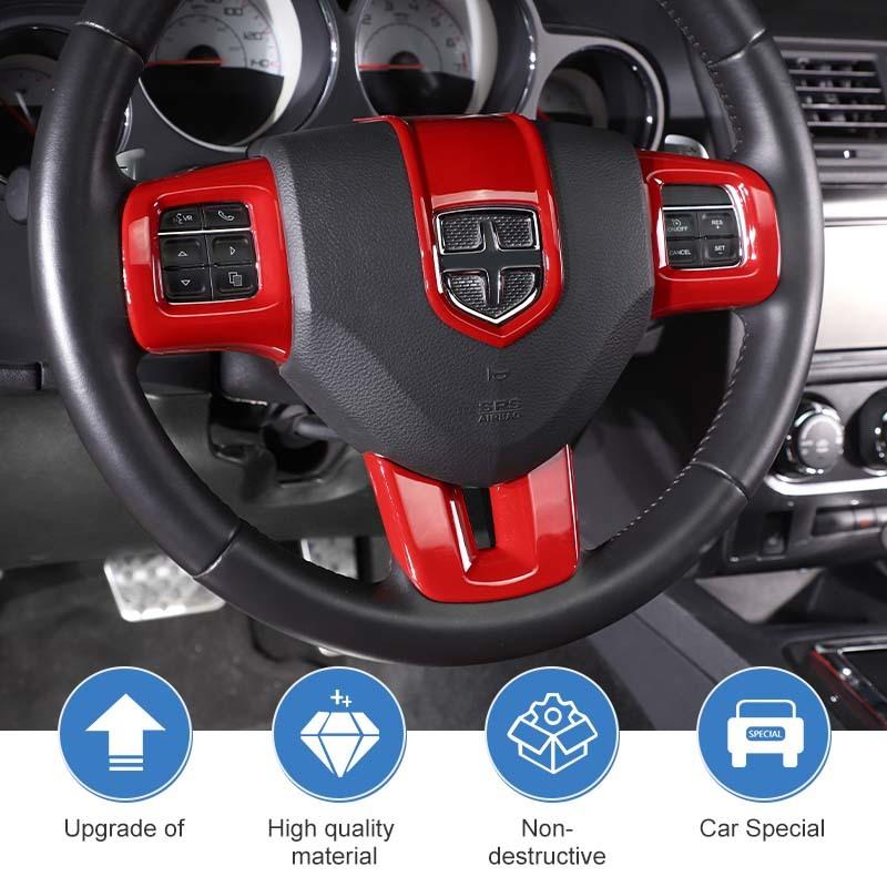 Наклейка на рулевое колесо ABS, подходит для Dodge Charger, Dodge Challenger, Durango, Dart Journey, аксессуары для интерьера
