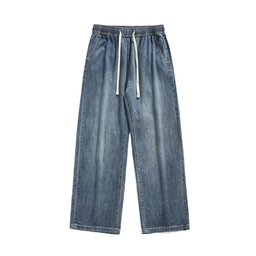 Summer New Thin Tencel Jeans Men Retro Loose Wide-leg Pants