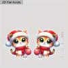 2D Flat Christmas Earrings Acrylic Cat Christmas Ball Pattern Earrings Women's Holiday Party Accessories Christmas  Accessories Jewelry Accessories