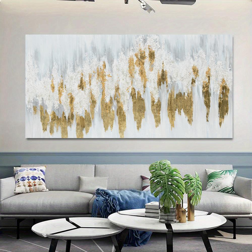 Nordic Gold Texture Abstract Oil Painting Canvas Wall Art Decor for Living Room Acrylic Mural Poster