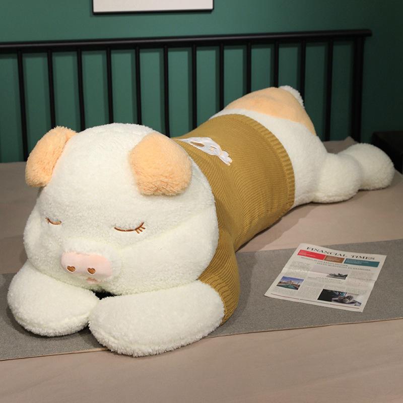 Большой свитер, плюшевая игрушка-свинка, милая лежащая свинка, большая подушка для дивана, подарок для девочки, кукла для сна