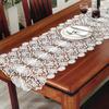 Desk Flag White Embroidery Table Runner Lace TV Cabinet Hollow Table Flag White Bed Flag Table Mat Table Cloth