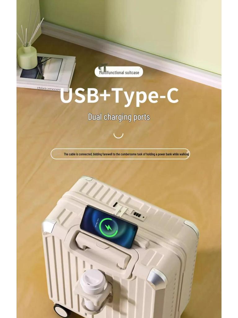 Многофункциональный 18-дюймовый чемодан для ручной клади для девочки с замком TSA и 20-дюймовым отделением для хранения