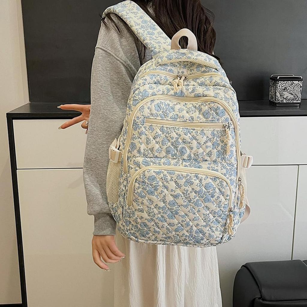 Backpack Cute Backpack Set 3 Floral Quilted Backpack With Small Crossbody Bag