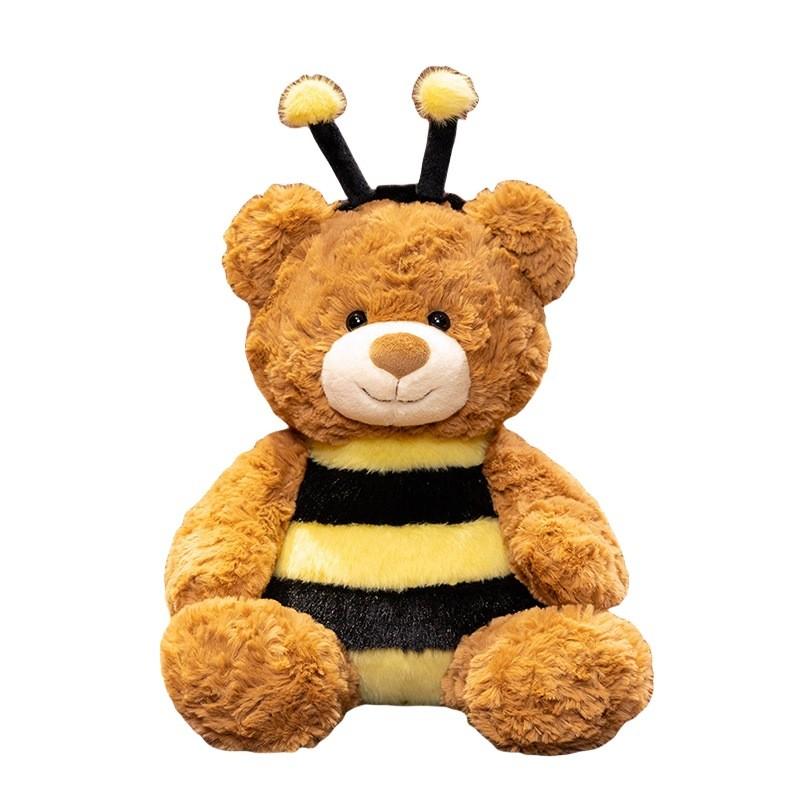 Plush Bee Bear Toy With Pp Cotton Filling For Kids Sleep Pillow Gift