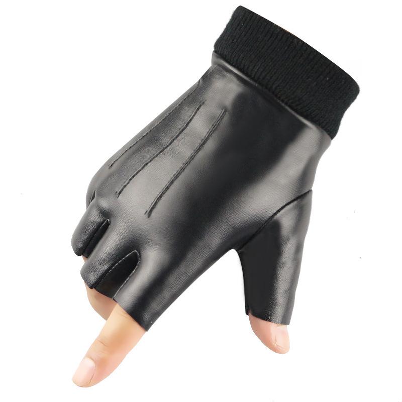5 типов перчаток без пальцев для вождения из искусственной кожи, спортивные перчатки на открытом воздухе с искусственным полупальцем и противоскользящим слоем для мужчин