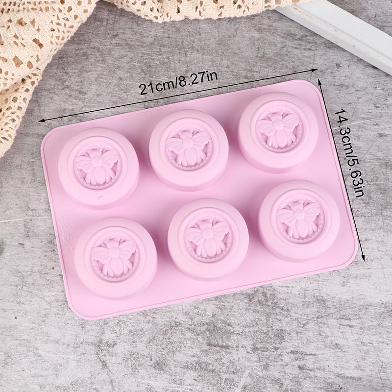 6 отверстий, круглые пчелы, силиконовые формы, сделай сам, ручная работа, ароматизированное мыло, ароматизированная свеча, форма для шоколадного мусса