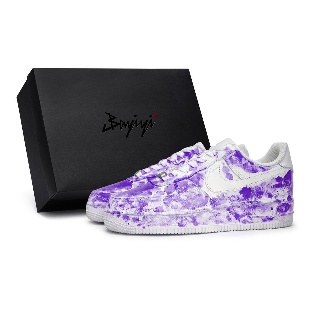 Nike Air Force 1 Sky Halo Iridescent Slip Resistant Low top Skateboard Shoes Unisex White Purple CW2288-111(Team80SBOX)