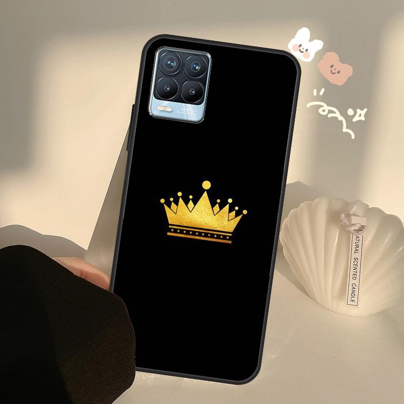 Чехол с короной Короля и Королевы для Realme C55 C63 C61 C51 C53 C25 C65 C67 C71 C75 11 12 13 14 Pro Plus GT6 GT7 15 Pro