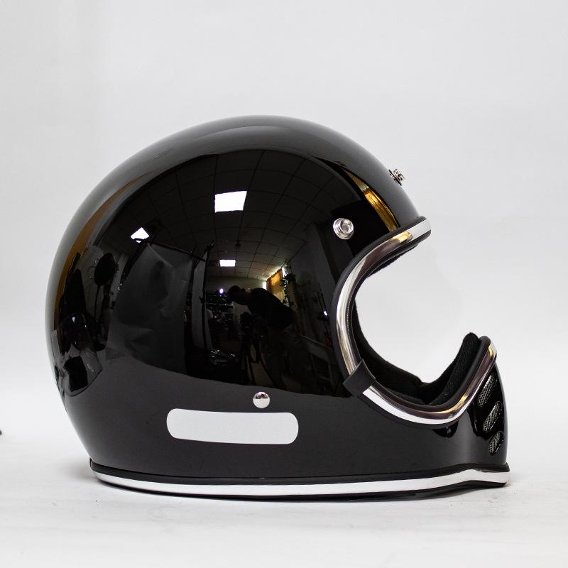 Ретро японский круизерный мотоциклетный шлем из стекловолокна с полной защитой лица