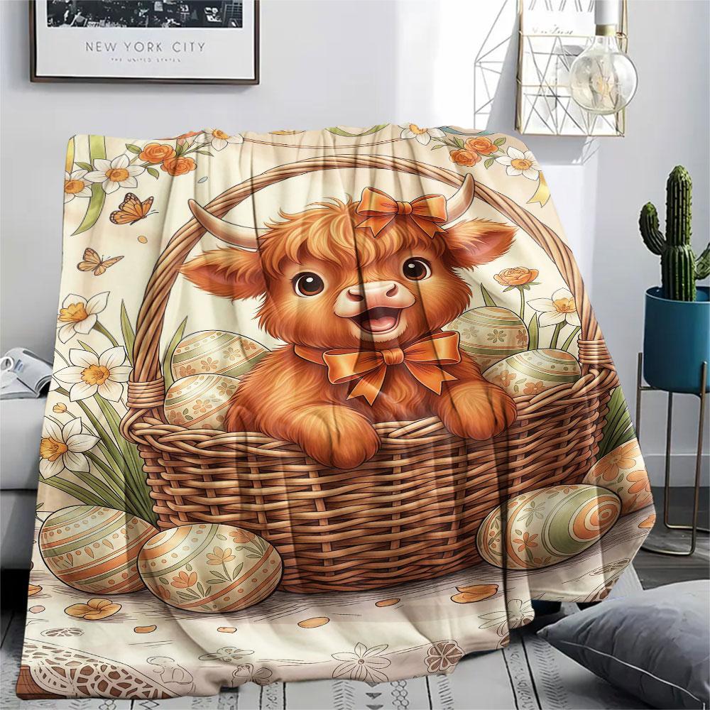 1Pc Basketsanimals Print Flannel Blanket, High quality Comfortable for All Seasons, Home Decor, Warmth and Comfort, Perfect for Christmas Gifts