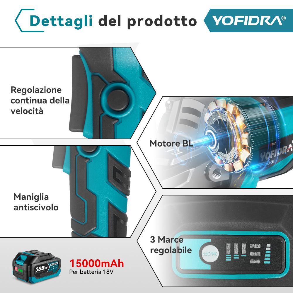 Yofidra 1500 Вт 125 мм бесщеточная угловая шлифовальная машина 3 передачи аккумуляторная шлифовальная машина режущий деревообрабатывающий электроинструмент для Makita 18 В аккумулятор