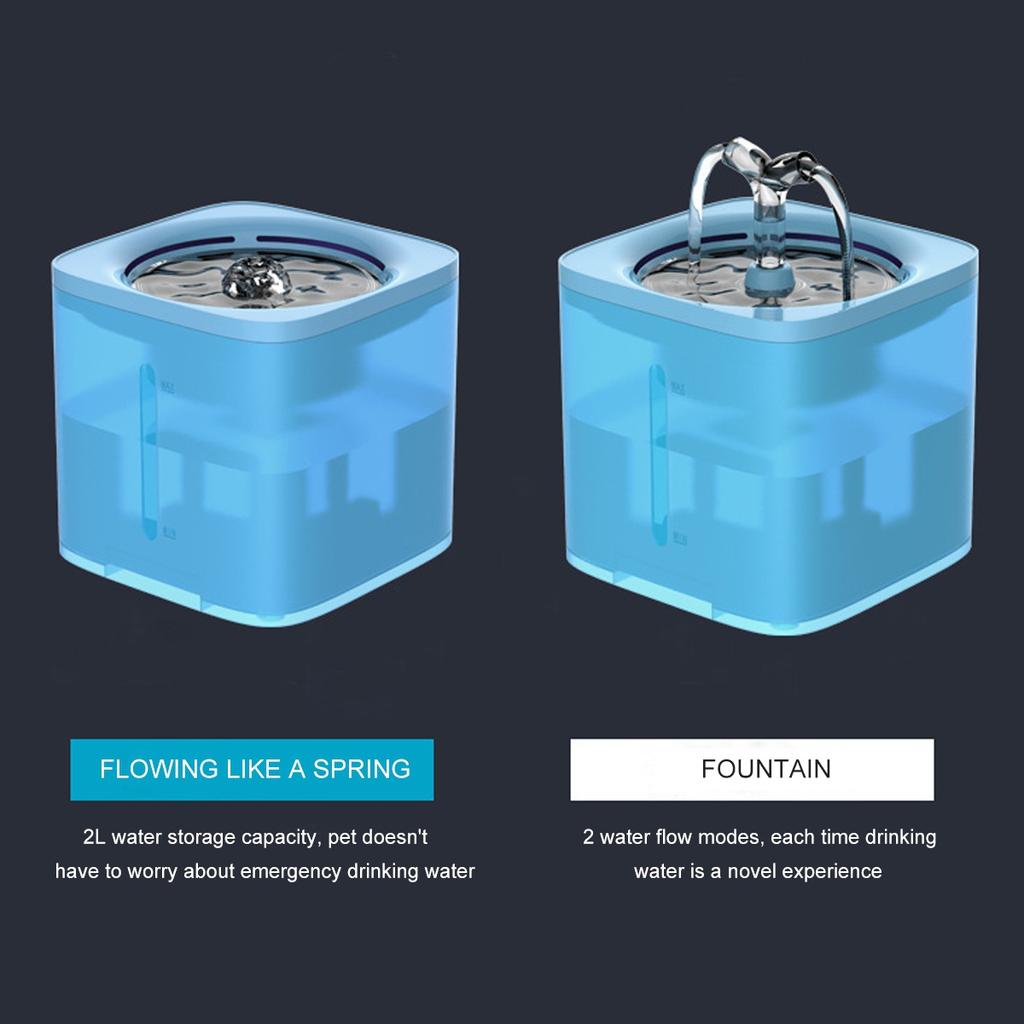 Новое обновление, 2 л, автоматический фонтанчик для воды для домашних животных, фильтр, дозатор, кормушка, умная поилка для кошек, миска для воды, котенок, щенок, собака, питьевые принадлежности