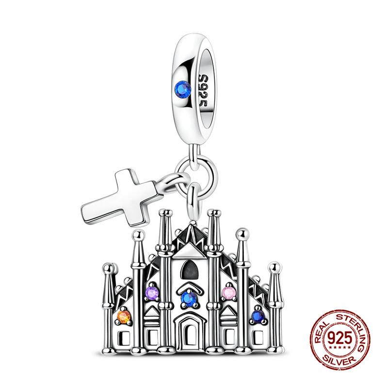 Original Charm Copper Landmark Building Series Charm Bead Fit 3Mm Original Bracelet For Women Diy Fine Jewelry Gift