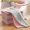 Super Absorbent Microfiber Towel Kitchen Cleaning Coral Velvet Non-stick Oil Dishcloths Double Layer Washing Rags Scouring Cloth