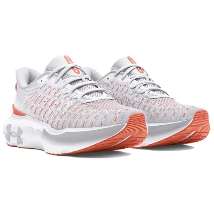 Under Armour Men's Infinite Elite HOVR Running Shoes White Halo Gray Flare Orange 3027189-104