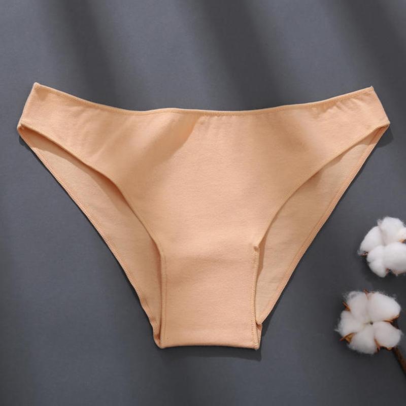 FINETOO M-2XL Cotton Panties for Women Sexy Low Waist Briefs Female Breathable Underwear Girl Intimates Lingerie Solid Color New