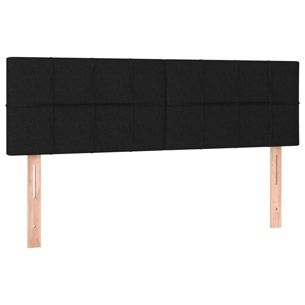Vidaxl Łóżko Kontynentalne Z Materacem, Czarne, Tkanina 140X200 Cm